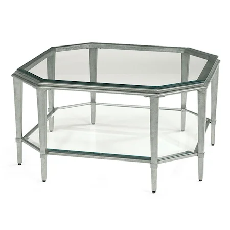 Contemporary Square Glass Cocktail Table